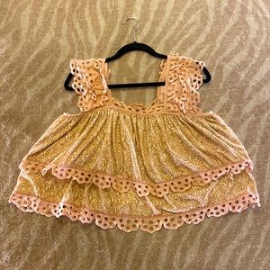 Anthropologie cropped boxy top